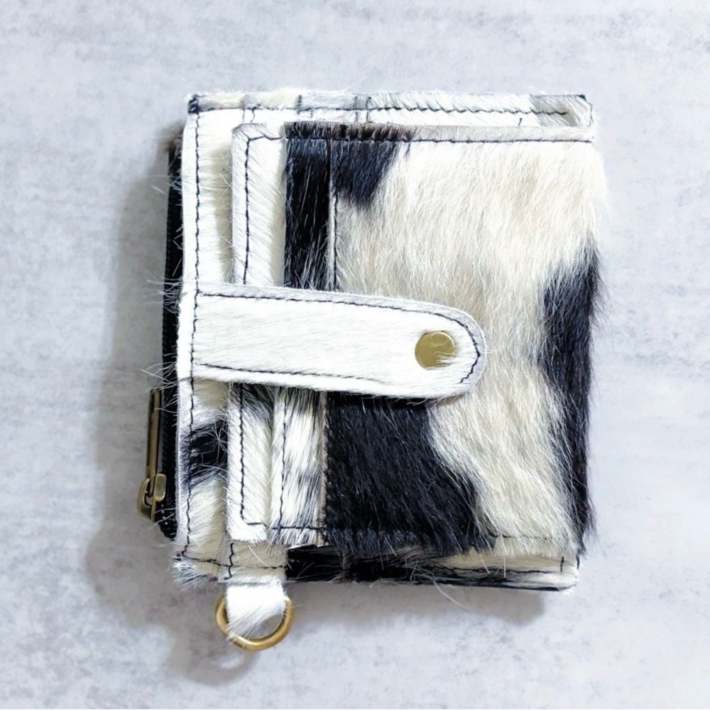 Stylish Black and White Hair on Hide leather  Women's Wallet